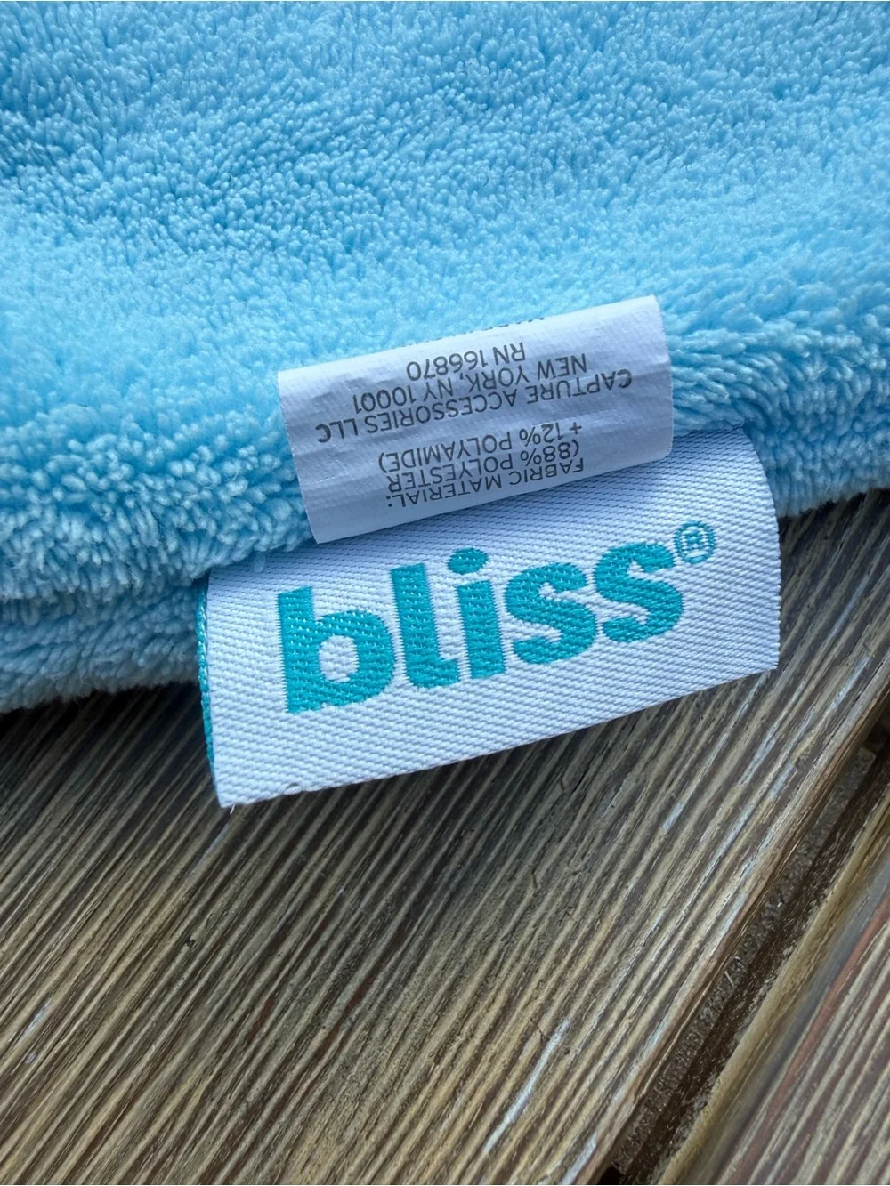 Bliss Microfiber Hair Towel Wrap Blue Quick Dry Button Closure